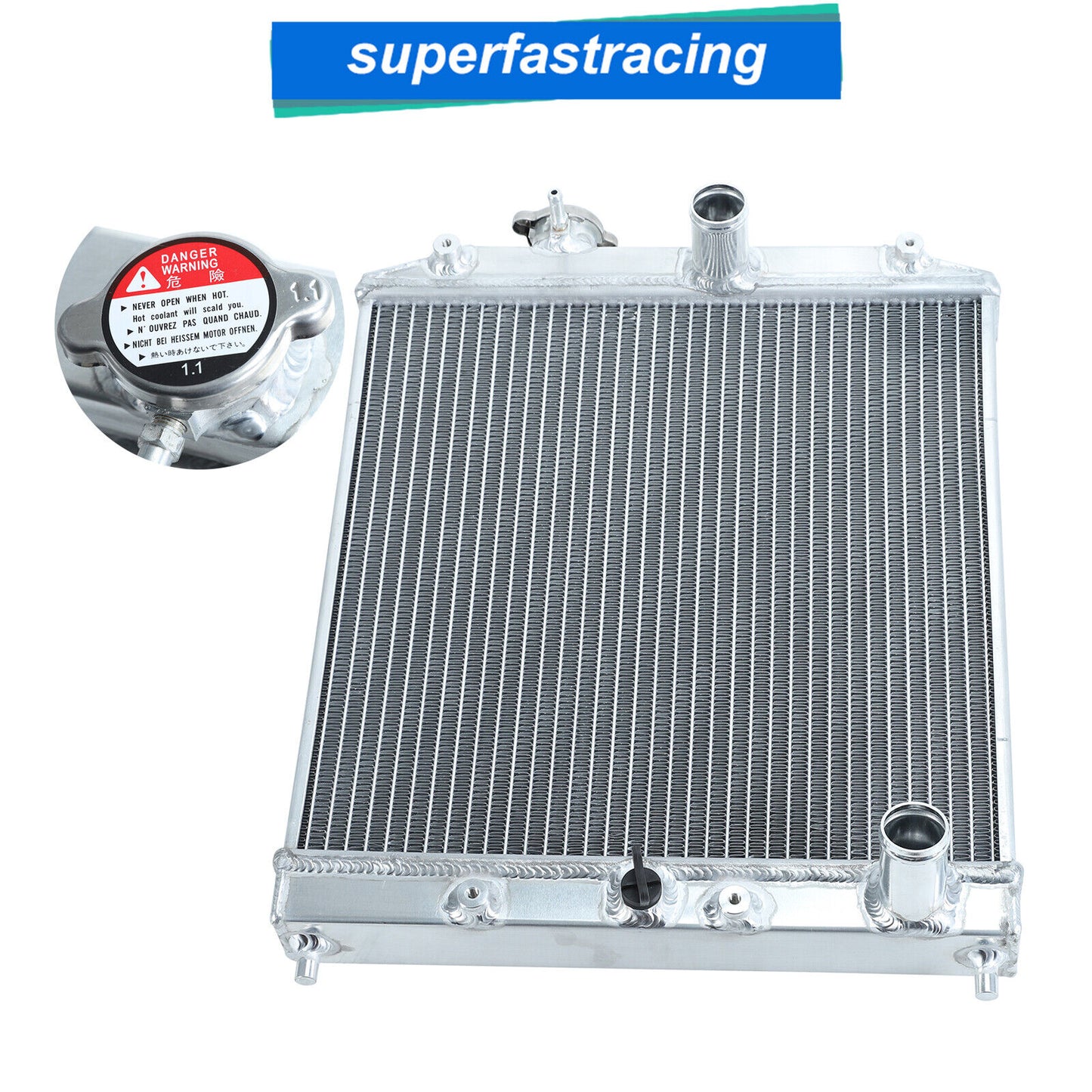 Aluminum 34Mm Radiator 2 Row for 1992-2000 Honda Civic Del Sol EG EK 32Mm In/Out