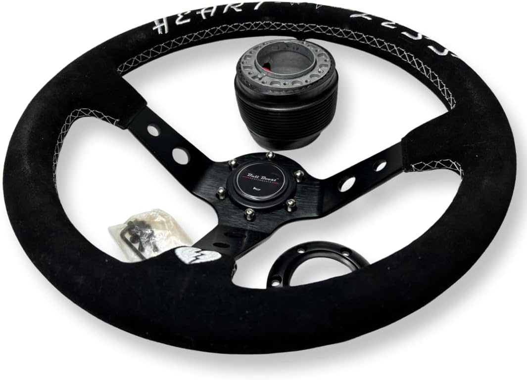 6-Bolt Racing Steering Wheel + Hub Adapter Boss Kit for Honda Civic, Del Sol, Integra