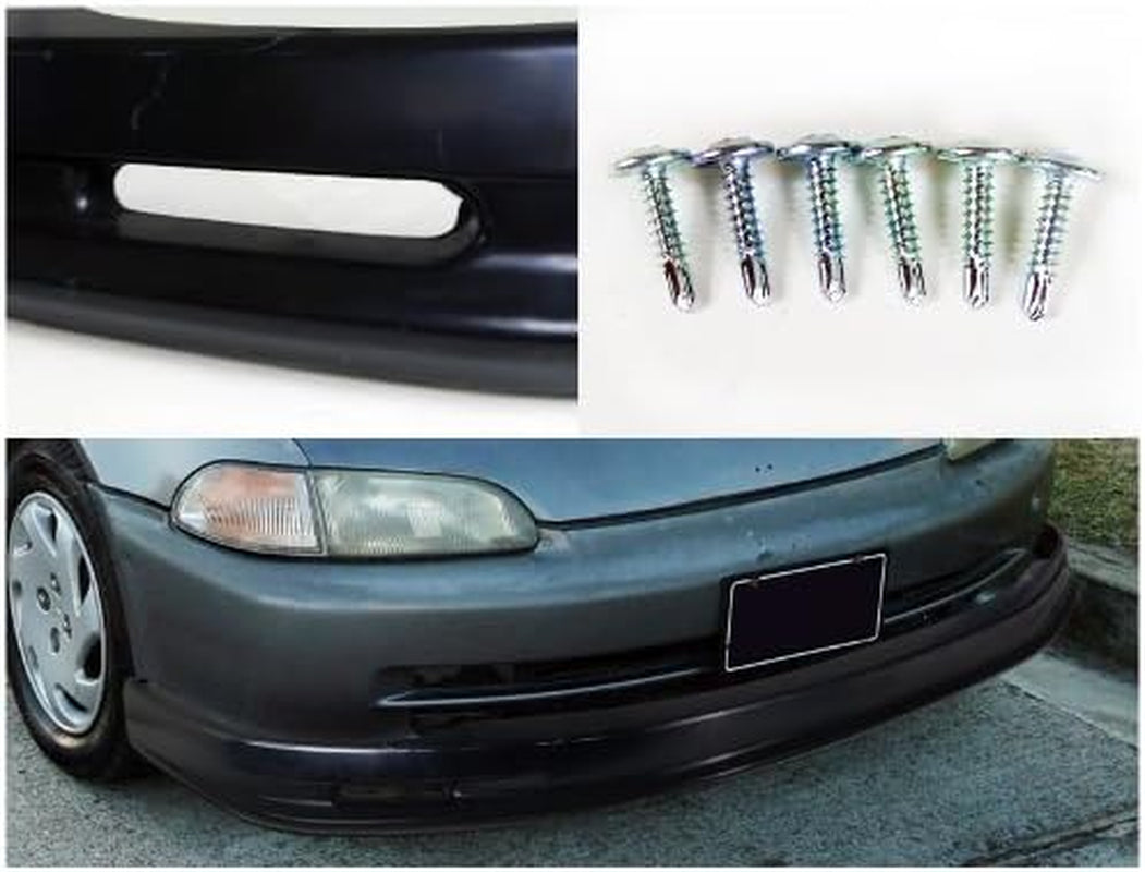 Abs Jdm Front Bumper Lip Compatible with 1992-1995 Honda Civic Eg 4Dr