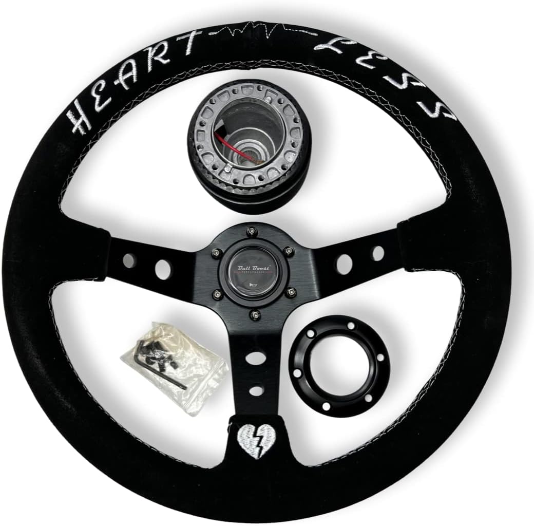 6-Bolt Racing Steering Wheel + Hub Adapter Boss Kit for Honda Civic, Del Sol, Integra