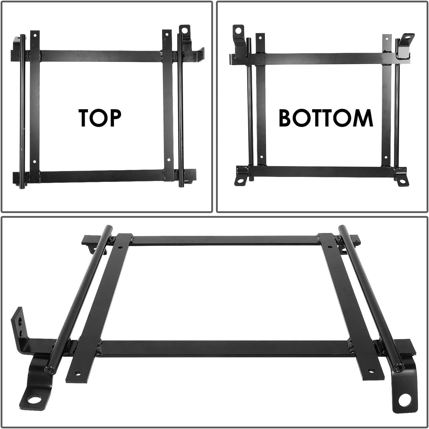 Auto Dynasty Racing Bucket Seat Mounting Bracket Compatible with Honda Civic EJ EK EH Integra 92-00, Driver and Passenger Side, Black