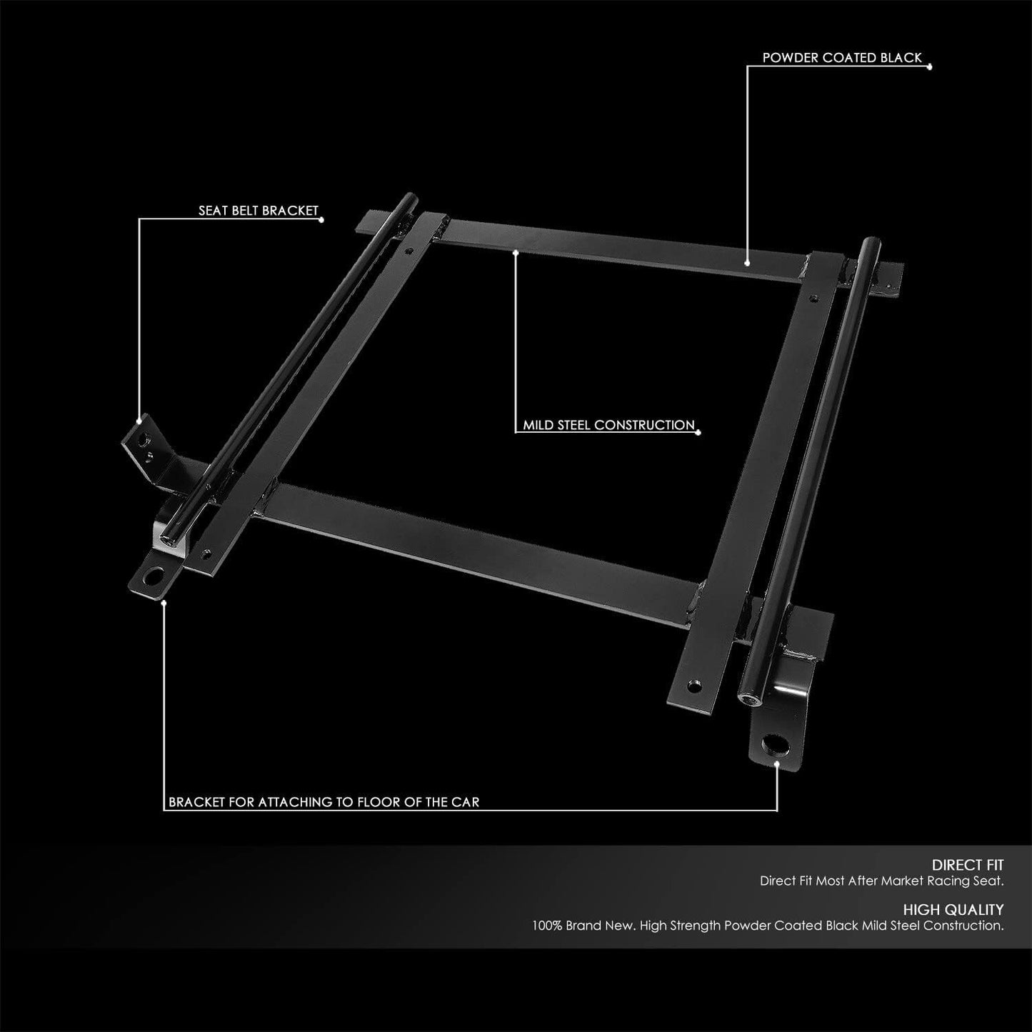 Auto Dynasty Racing Bucket Seat Mounting Bracket Compatible with Honda Civic EJ EK EH Integra 92-00, Driver and Passenger Side, Black