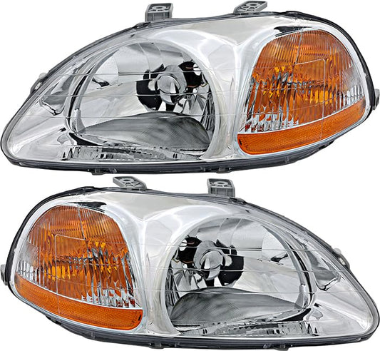 Compatible with Honda Civic Headlight Lamp 1996 1997 1998 Halogen Driver Left Side