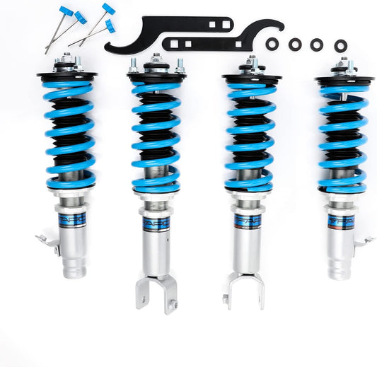 FAPO Coilover Adjustable Height Suspension, Mono-Tube, 16 Level Adjustable Damper Compatible with Honda Civic 1992-2000 with Honda DelSol 1993-1997 with Acura Integra 1994-2001