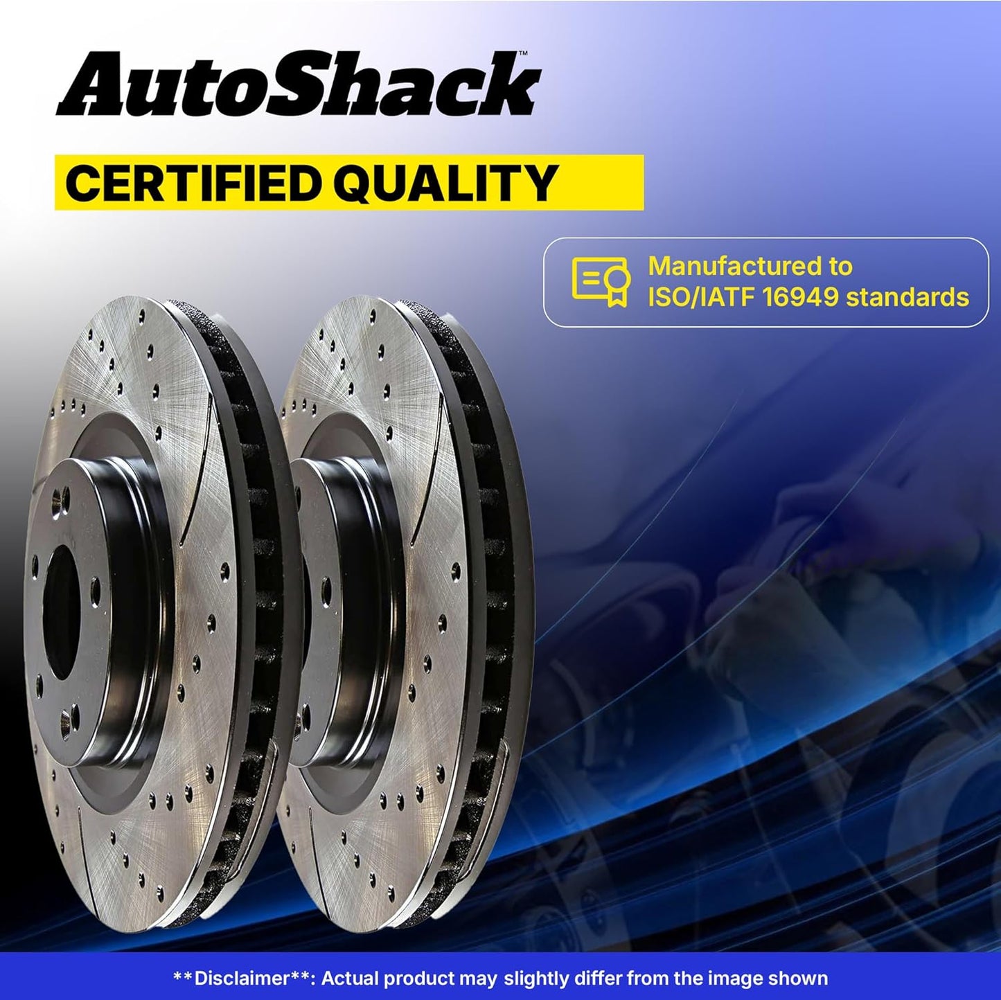 AutoShack Black Hat Drilled and Slotted Brake Rotors Front and Rear Brake Rotor Replacement Kit for 1990-2001 Acura Integra 1994-1997 Honda Civic del Sol 2000 Civic 1.5L 1.6L 1.7L 1.8L PR4297-41151PR