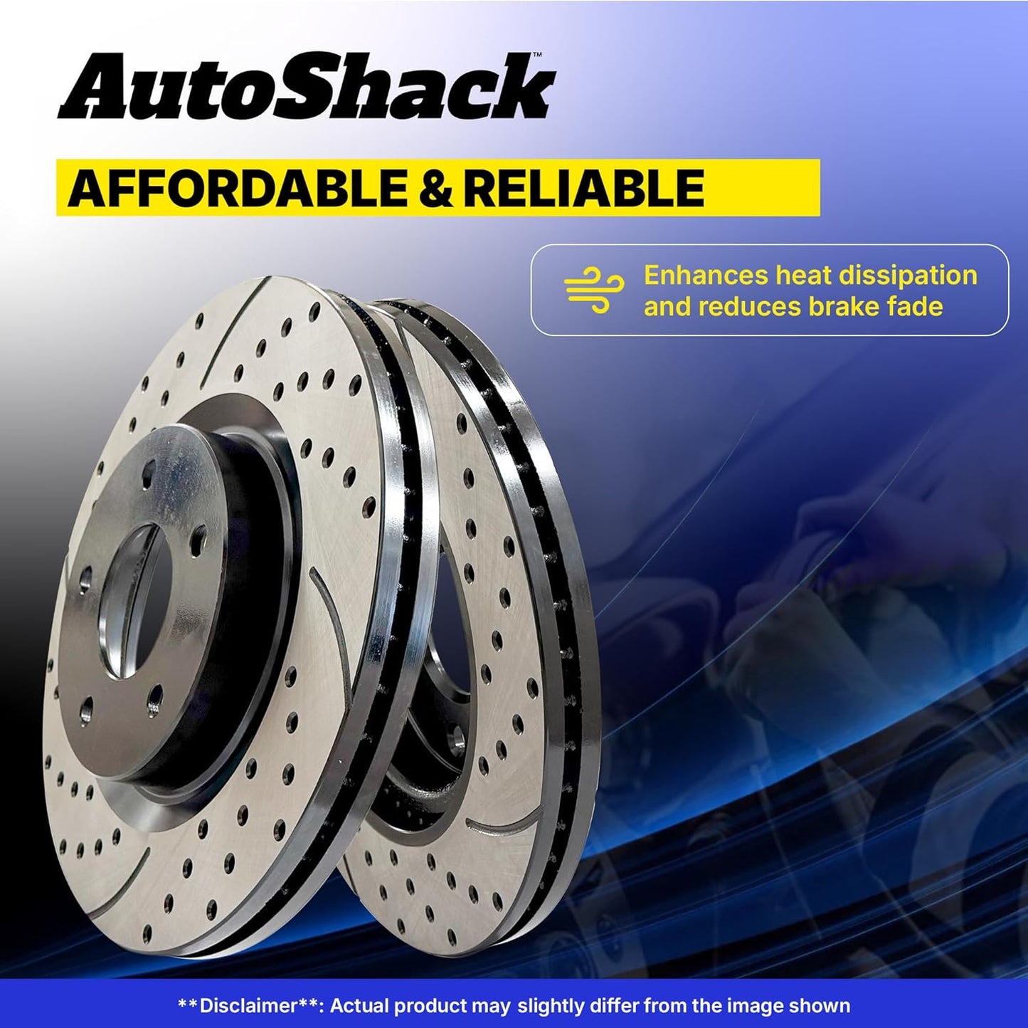 AutoShack Black Hat Drilled and Slotted Brake Rotors Front and Rear Brake Rotor Replacement Kit for 1990-2001 Acura Integra 1994-1997 Honda Civic del Sol 2000 Civic 1.5L 1.6L 1.7L 1.8L PR4297-41151PR