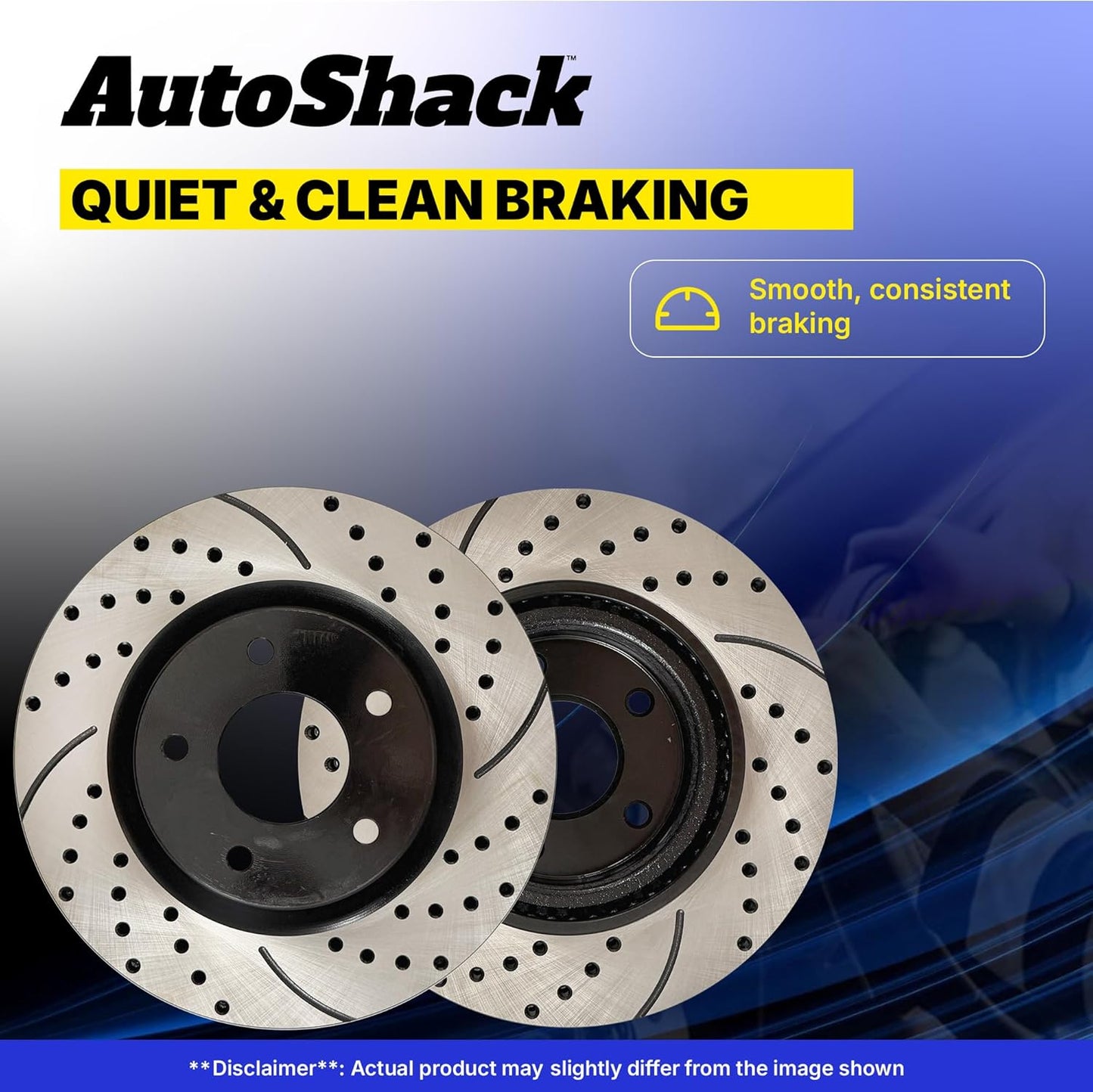 AutoShack Black Hat Drilled and Slotted Brake Rotors Front and Rear Brake Rotor Replacement Kit for 1990-2001 Acura Integra 1994-1997 Honda Civic del Sol 2000 Civic 1.5L 1.6L 1.7L 1.8L PR4297-41151PR